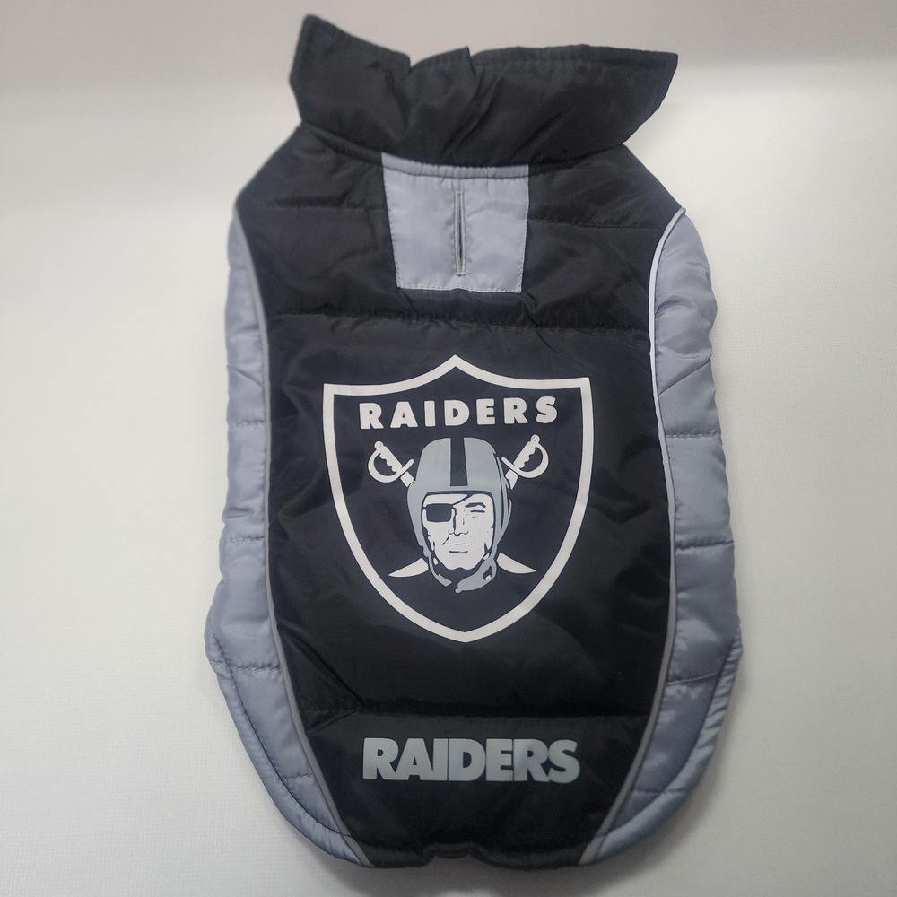 Las Vegas Raiders Dog Pet Puffer Vest Jacket, Size Small NFL Licensed